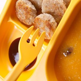 [I-BYEOL Friends]  Baby Self Spoon and Fork Yellow _ Toddler and Kids, Toddler Utensils, Microwave Dishwasher Safe, BPA Free, Made in Korea